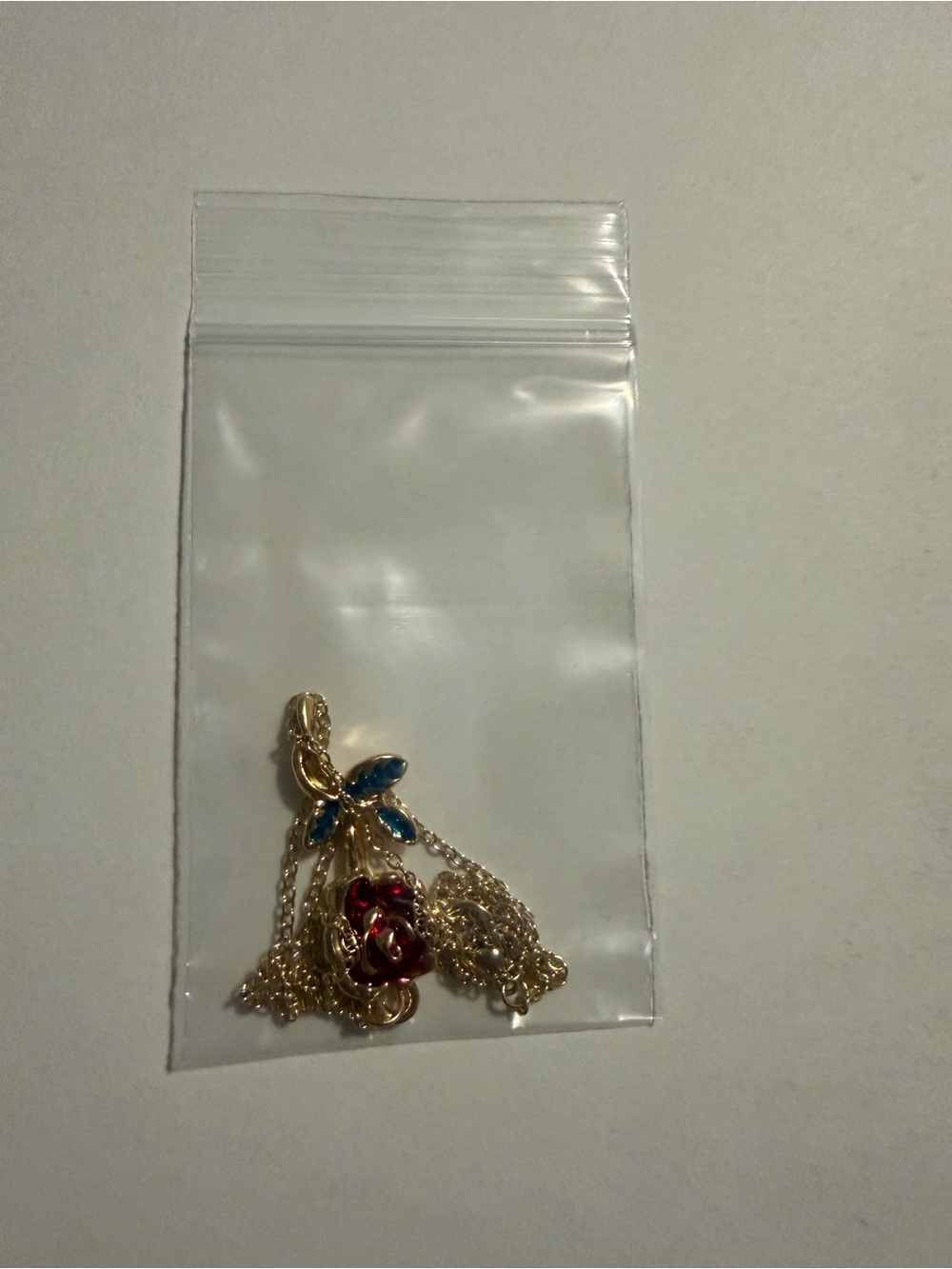 Gold-Tone Necklace with rose charms